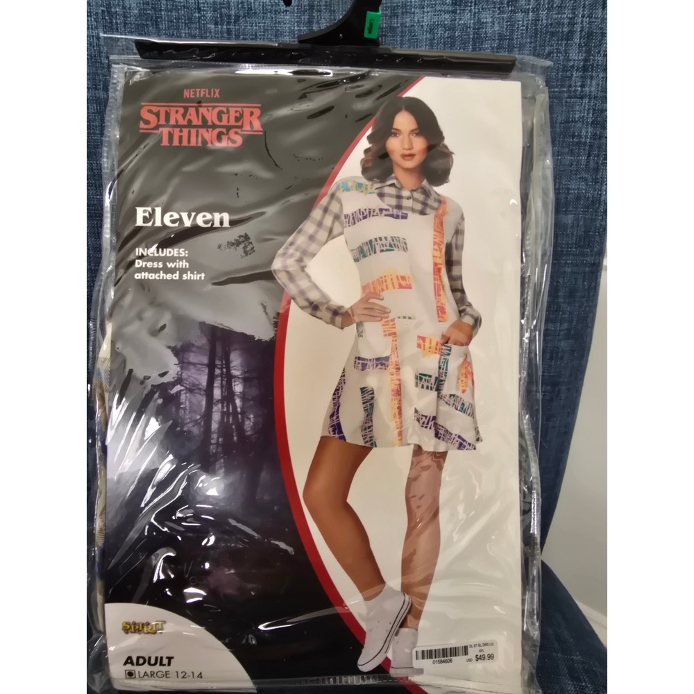 Stranger Things Eleven Costume Adult Large 12-14 Spirit Halloween Netflix Dress